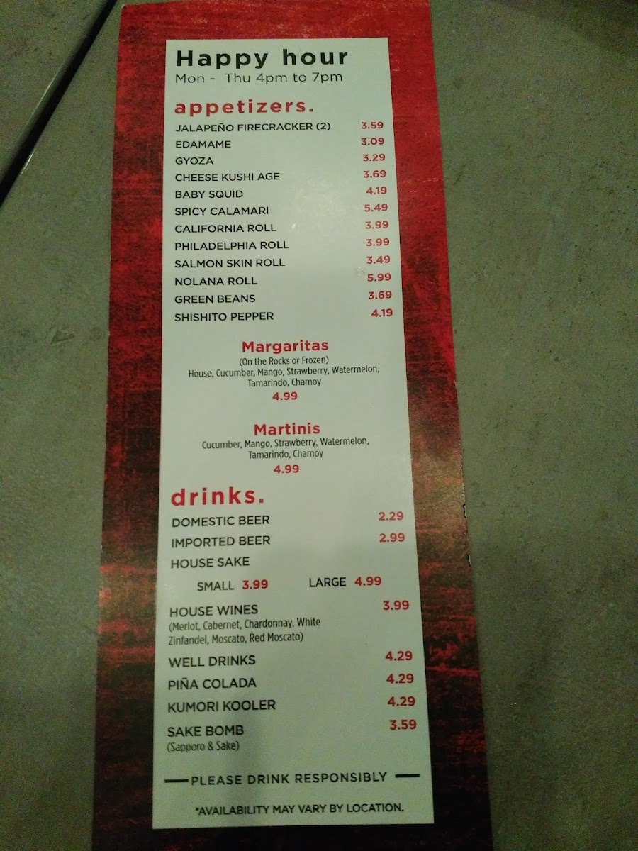 Menu Kumori Sushi & Teppanyaki Weslaco-10