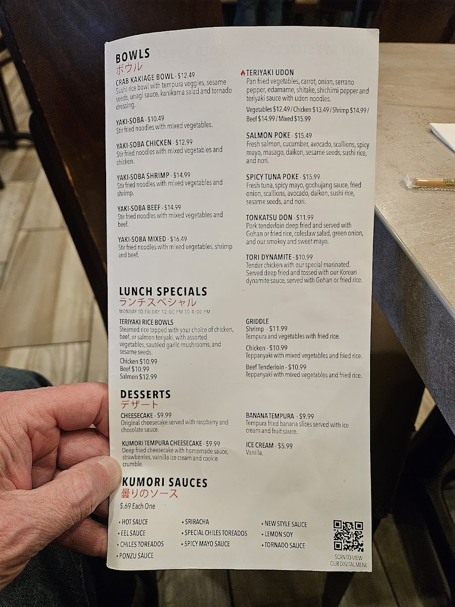 Menu Kumori Sushi & Teppanyaki Weslaco-5