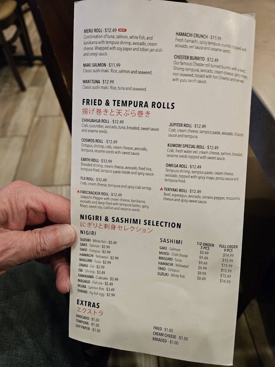 Menu Kumori Sushi & Teppanyaki Weslaco-6